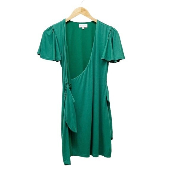 Privacy Please Revolve Jessa Mini Dress Clover Green Short Sleeve Womens Size XS - Picture 4 of 12